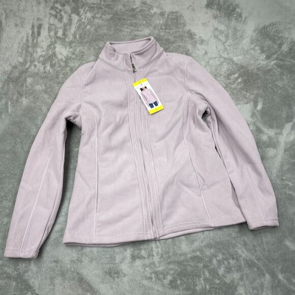 Andrew Marc Womens Ribbed Zip-Up Jacket Lavender S Polyester Blend NWT 6611 - Picture 1 of 7